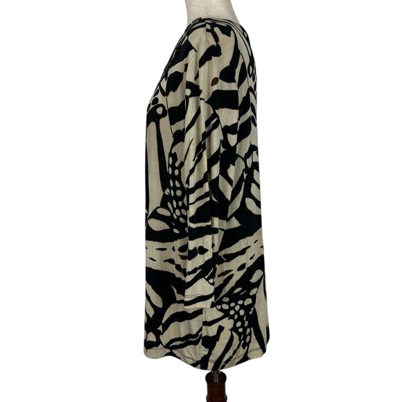 Chicos Travelers Top Women Large Animal Print Embellished Slinky Knit Tunic - Picture 2 of 10